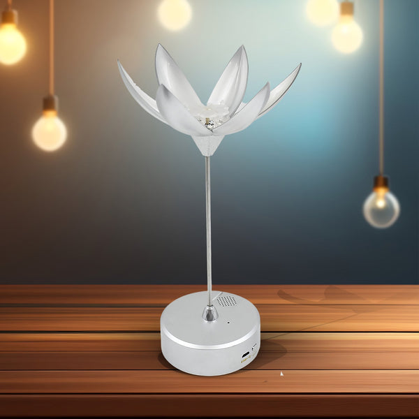 Lotus Flower Lamp with Music, Touch Open and Close, USB Rechargeable (1 Pc / Only One Color)