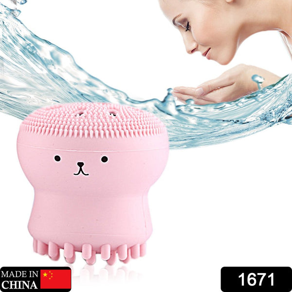 Octopus-shaped silicone facial cleansing brush, designed for gentle face scrubbing.