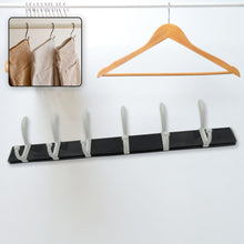 Cloth hanger, Wall Door Hooks Rail for Hanging Clothes for Hanging Hook Rack Rail, Extra Long Coat Hanger Wall Mount for Clothes, Jacket, Hats, 6 Hook With Eco-friendly Liquid Adhesive Glue