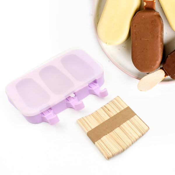 Silicone Popsicle Molds, Ice Pop Maker Molds with Lids and Sticks for Kids DIY Homemade Ice Cream, (With 50 Sticks)