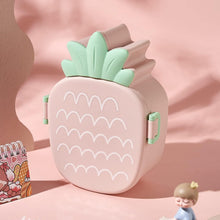 Kids Lunch Box Cute Pineapple Shaped Bento Box with Fork Spoon Snack Container Microwave Portable Office Lunch Box (1 Pc / With Spoon & Fork)