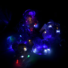 Colorful LED string lights with wish balls for festival decor