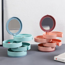 4 Layers Jewellery Box, 360 Degree Rotating Jewelry Box, Jewelry and Earring Organizer Box with Mirror, Accessory Storage Box, Travel Decor Portable Jewelry Case Ornaments Storage Box Necklace Jewelry Organizer Jewelry Organizer Box