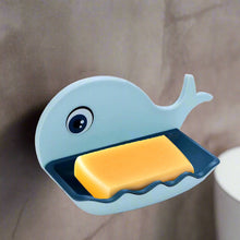 Adhesive soap holder stand, fish shape for kitchen or bathroom.