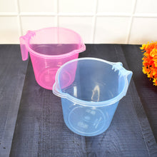 Plastic Round Transparent Bath Water Mug (5 pc / Mix colour / 1200 ML)