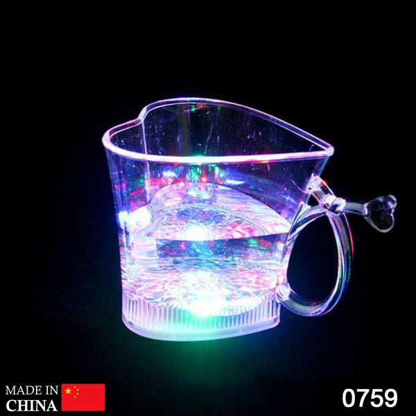 Heart Shape Activated Blinking Led Glass Cup