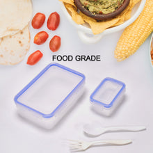 Lunch box with 4 side locks, small square container included