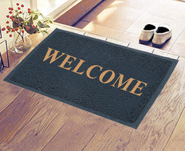 Stylish welcome door mat for work or home entrance.