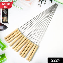 BBQ Tandoor Skewers Grill Sticks for Barbecue (Pack of 12)