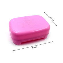 Covered plastic soap holder for keeping soap dry