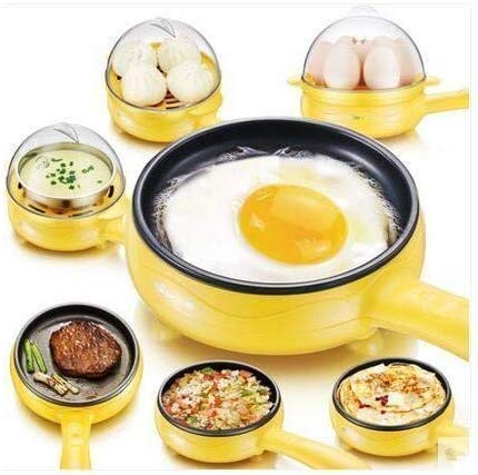 Multi functional Electric 2 in 1 Egg Frying Pan with Egg Boiler Machine Measuring Cup with Handle