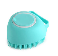 Scalp and body brush with silicon bristles for massage.