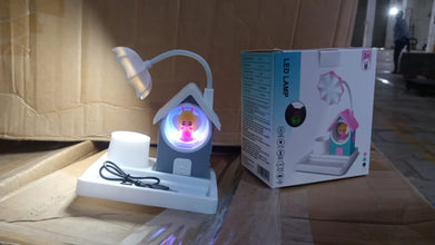 Cute Lovely Cartoon & Home Design With Plastic Base LED Desk Light, Multi Color Changes (1 Pc)