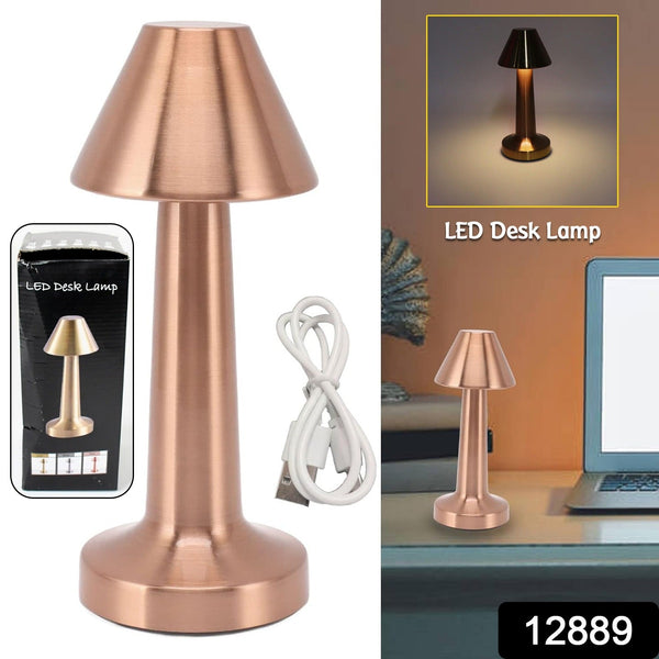 LED Lamp with Touch Control | Decorative Desk Lamp, Portable Metal LED Table Lamp, USB Rechargeable, 3 Color, 3 Levels Brightness, Dimmable Eye Protection Modern Lamp for Home Decor Party Kids Room Bedroom (1 Pc)